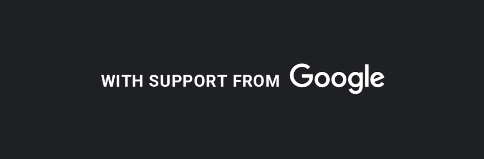 With support from Google logo black
